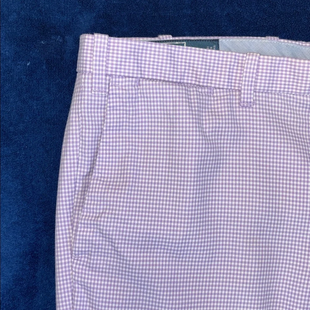 Polo Ralph Lauren Lavender Micro Gingham/Checkered Slim Fit 5 Pocket Short W/36